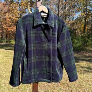 Navy & Green Plaid Polar Fleece Jacket by Cambridge Dry Goods